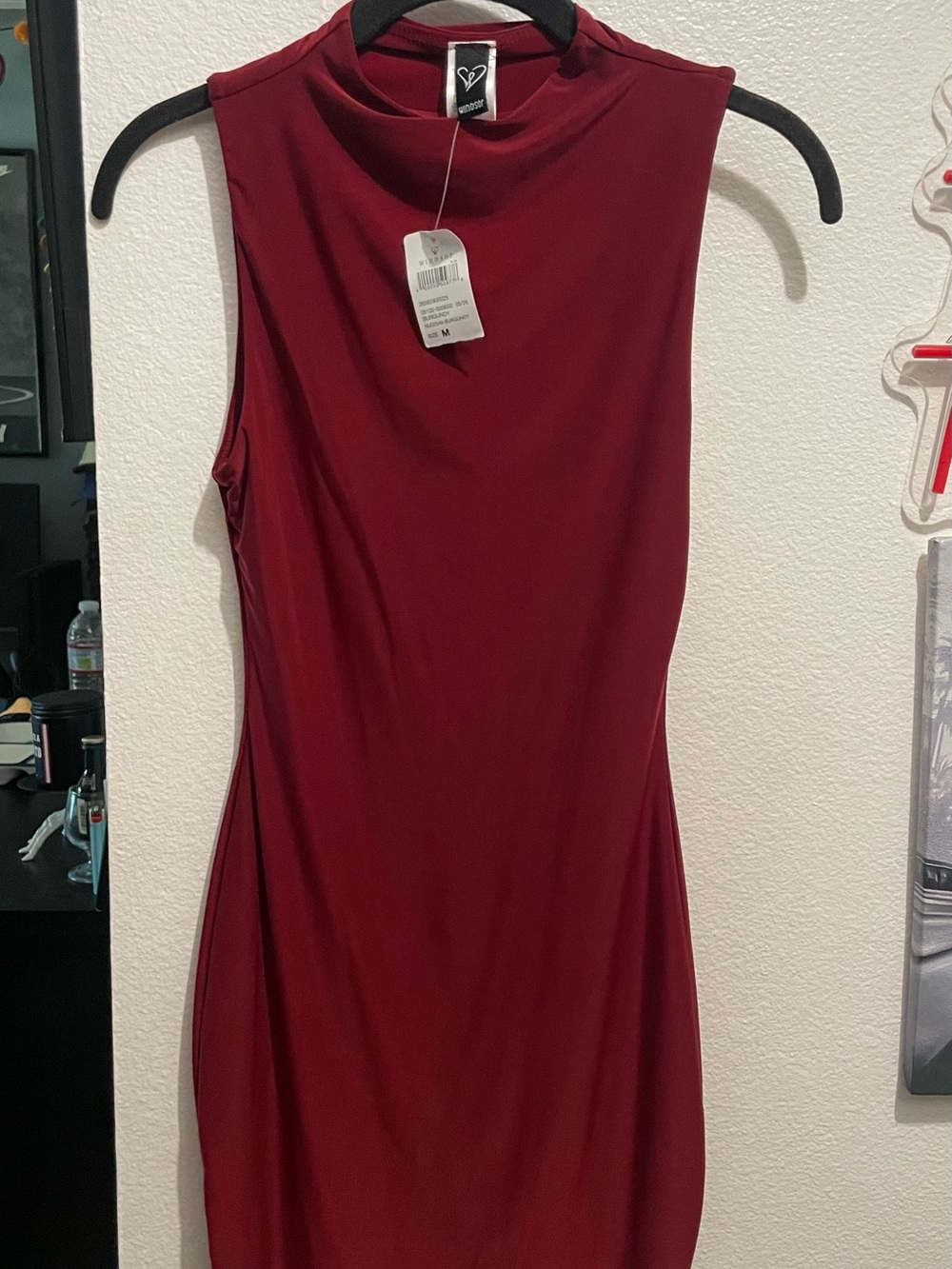 Windsor Sleeveless Mock Neck Bodycon Dress - Wine